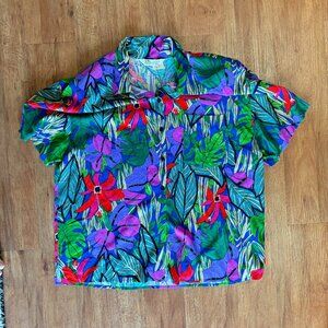 Retro Floral Button Down Shirt